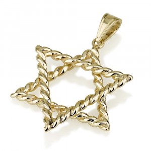 14K Gold Tight Twisted Rope Star of David Pendant by Ben Jewelry
 Star of David Jewelry