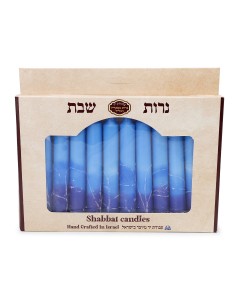 12 Shabbat Candles - Blue Jewish Holiday Candles