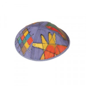 Yair Emanuel Multicolor Silk Kippah with Multicolor Designs Kipás
