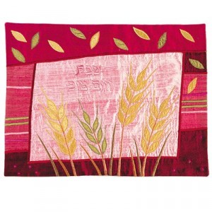 Yair Emanuel Challah Cover with Embroidery of Wheat in Raw Silk Challah Abdeckungen und Baugruppen
