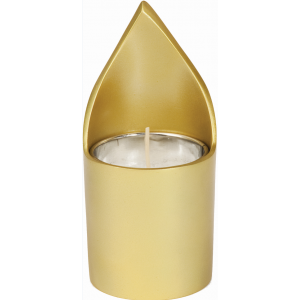 Memorial Candle Holder in Gold by Yair Emanuel  Moderne Judaica