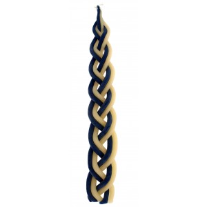 Galilee Style Candles Blue and White Braided Havdalah Candle Jewish Holiday Candles