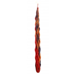 Galilee Style Candles Havdalah Candle with Dark Yellow, Blue and Red Braids Jewish Holiday Candles