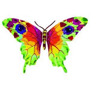 David Gerstein Metal Vered Butterfly Sculpture with Bright Colors Das Jüdische Heim
