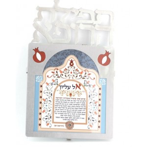 Stainless Steel Doctor’s Prayer with Hebrew Text and Stylized Pomegranate Design Moderne Judaica