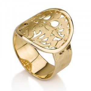 14k Gold Ring with Shema Yisrael Inscription Künstler & Marken