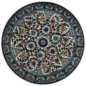 Armenian Ceramic Plate with Floral Anemones Motif Heimdeko