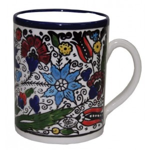 Armenian Ceramic Mug with Floral Scilla Armenia Motif Jewish Souvenirs