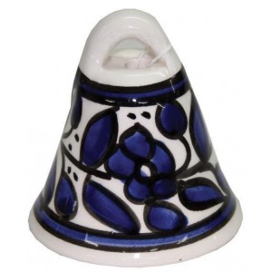 Armenian Ceramic Bell with Blue Anemones Floral Motif Heimdeko