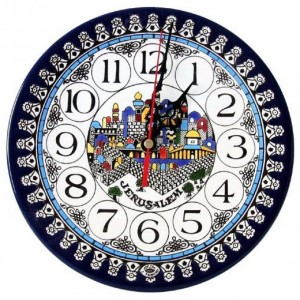 Armenian Ceramic Clock with Jerusalem Design Heimdeko