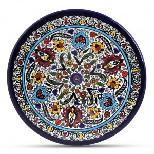 Armenian Ceramic Plate with Armenian Tulip Ornamental Flower Motif Plates