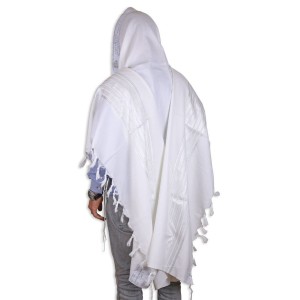 White and Silver Hermonit Tallit Judaica
