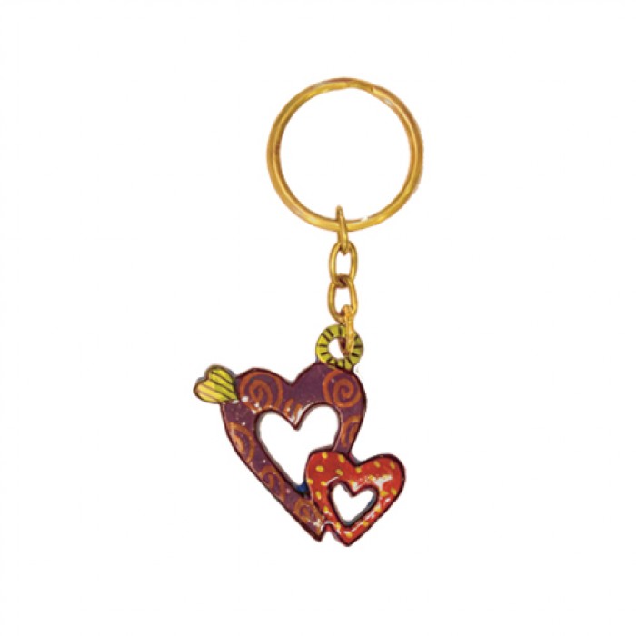  Yair Emanuel Aluminum Key Chain with Hearts