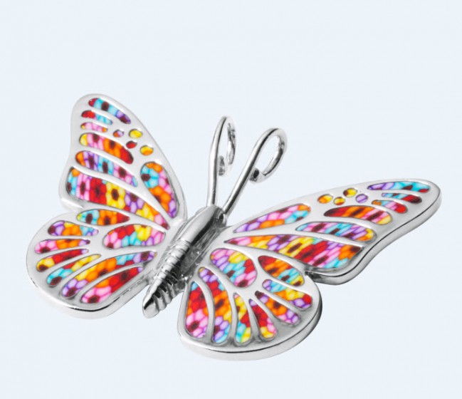 Broche Papillon - Impression Millefiori