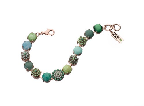 Harmonious Green Amaro Gold Plated Bracelet Set with Gemstones