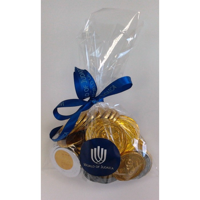 Milk Chocolate Hanukkah Gelt Coins in Israeli Shekel Pieces (50 Pack) (320gr)