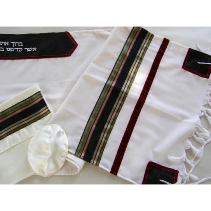 Tallit with Colorful Stripes by Galilee Silks