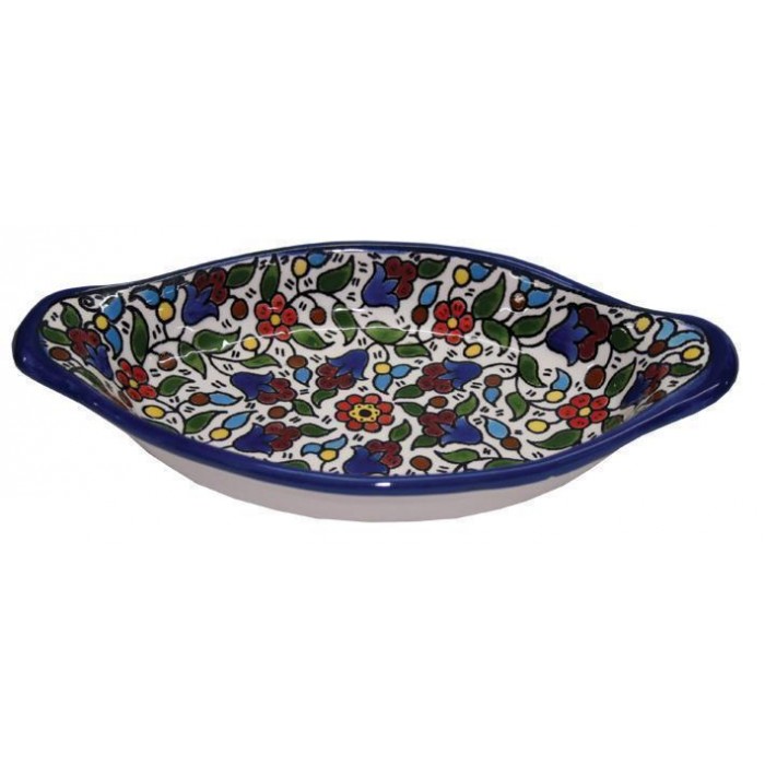 Armenian Ceramic Meze Plate with Anemones Flower Motif