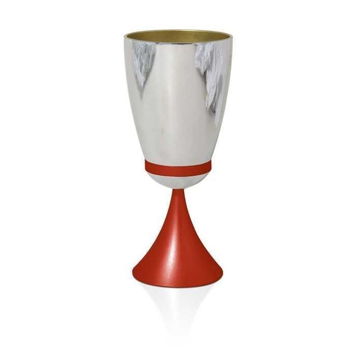 Kiddush Cup in Anodized Aluminum with Colorful Stem by Nadav Art