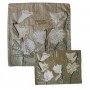 Yair Emanuel Silk Matzah Cover Set with Silver Lilies