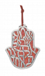 Hamsa Wall Hanging with Red Mosaic Design and Hebrew Shema Text