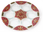 Glass Passover Seder Plate with Red and Gold Motif 