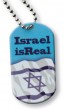 Blue Dog Tag Pendant with Necklace Chain and ‘Israel is Real’ Theme