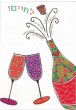 Anniversary Greeting Card with Champagne Bottle and Cups