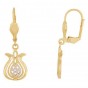 Leverback Earrings with Pomegranates in Gold and Rhodium Plated
