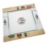 Hand-Painted Glass Matzah Tray with Colorful Theme