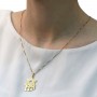 24K Gold Plated Hebrew Name Necklace with Star of David